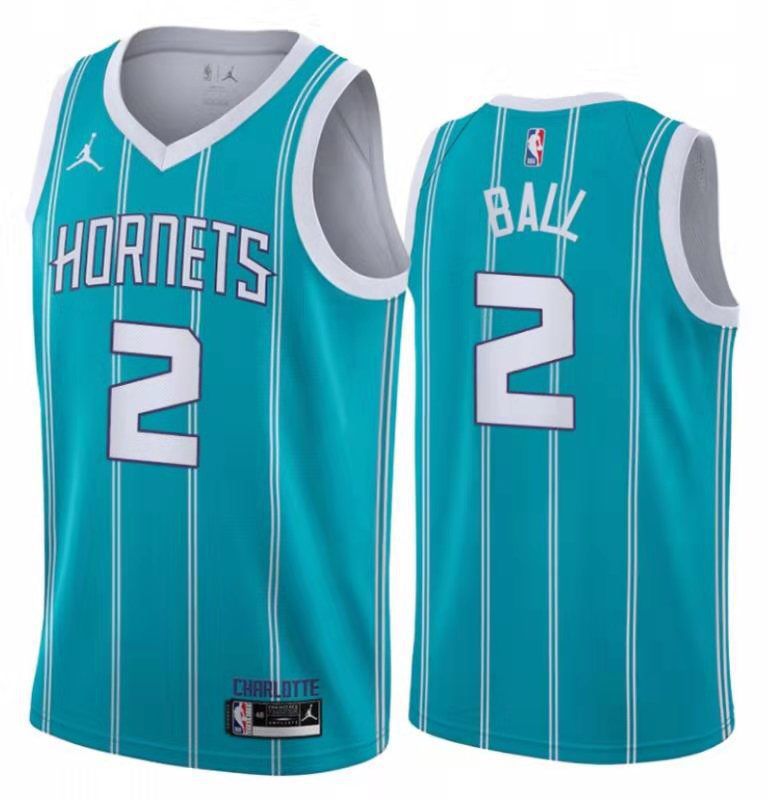 Cheap Men Charlotte Hornets 2 Ball Light Blue City Edition NBA Jerseys